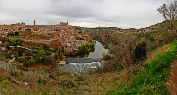 Panorama Ciudad Histórica Toledo Con Alcázar Toledo Alcázar Toledo Parte — Foto de Stock