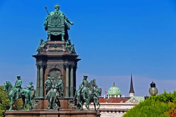 Pomnik Cesarzowej Marii Teresy Placu Marii Teresy Wiedeń Wien Austria — Zdjęcie stockowe