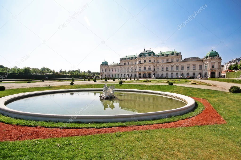 Upper Belvedere of historic building complex consist of two Baroque palaces (Upper and Lower Belvedere) in a Baroque park, it was built as a summer residence for Prince Eugene of Savoy, Vienna, Austria