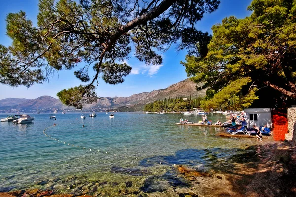 Costa Mar Adriático Cavtat Condado Dubrovnik Neretva Croácia — Fotografia de Stock