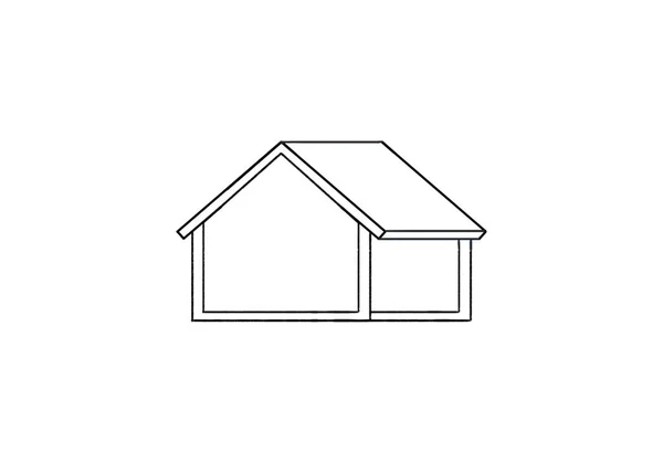 Huis Pictogram Witte Achtergrond — Stockfoto