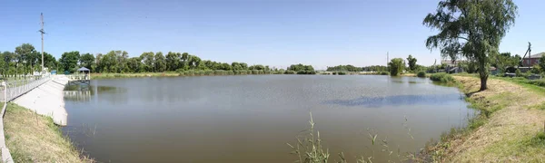 Panorama Danau Pagi Kozelschina Ukraina — Stok Foto