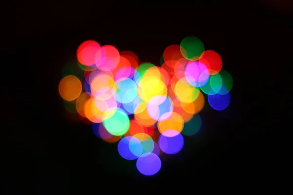 Bokeh shaped colorful heart Stock Picture