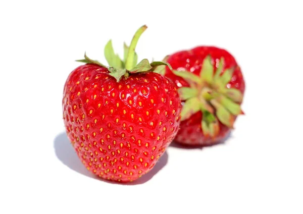 Ripe Fresh Juicy Aromatic Sweet Berry Strawberry White Background Isolated — Stock Photo, Image