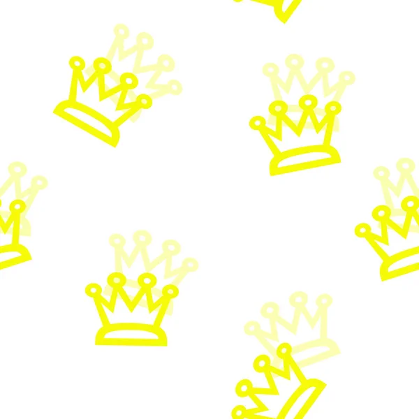 Yellow Crowns White Background Simple Seamless Pattern Fashion Prints Textiles — Stock Photo, Image