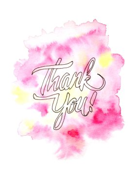 Mektup Teşekkür ederim pembe suluboya