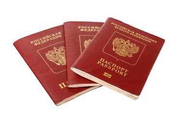 izole beyaz zemin üzerine Rusya pasaportu