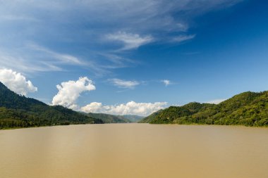 Mekong Nehri, sınır Sainyabuli il ve Luang Prabang Province, Laos.