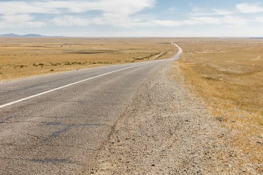 yol Sayshand-koro Moğolistan'da asfalt