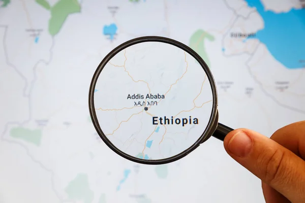 Addis Ababa, Ethiopia. Political map.