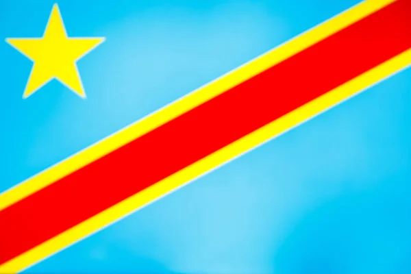 Nationale vlag van Congo Democratische Republiek — Stockfoto