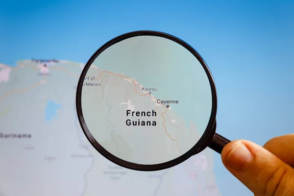 Cayenne, French Guiana. Political map.