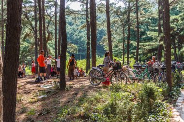 Kore halkı parkta dinleniyor