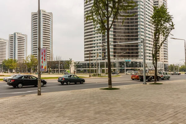 Mansudae Straße in Pjongyang. — Stockfoto