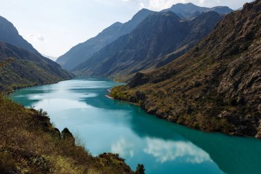 Tien Shan dağlarındaki Naryn Nehri, Kırgızistan.