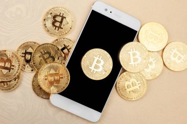 Bitcoin cep telefonu. kripto para kavramı
