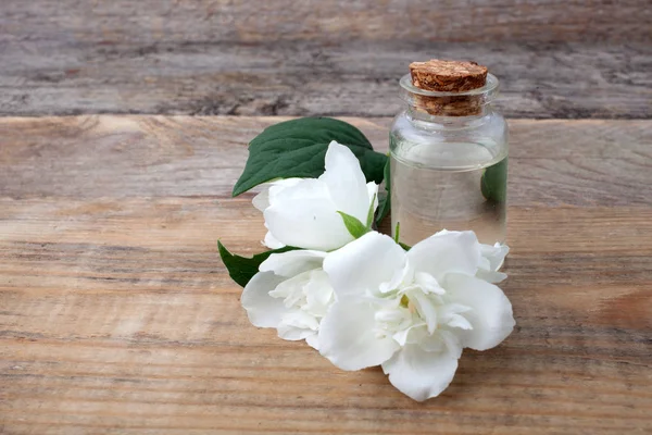 Essential oil with jasmine flower — Stock Photo, Image
