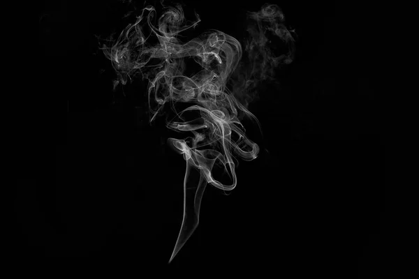 Rörelse av rök på svart bakgrund, rök bakgrund, — Stockfoto