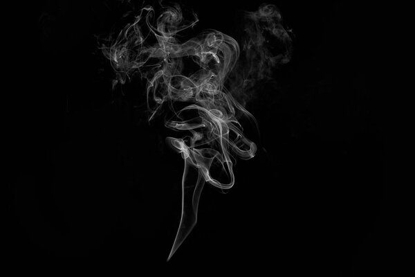 Movement of smoke on black background, smoke background, abstract smoke