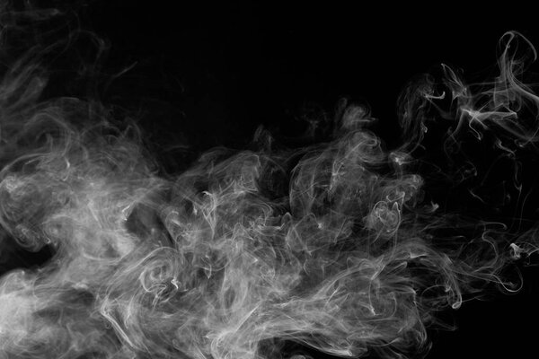 Movement of smoke on black background, smoke background, abstract smoke