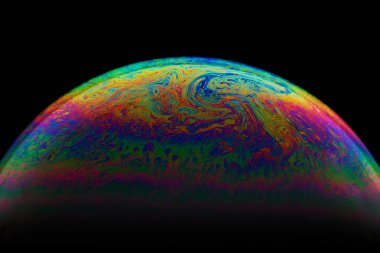 Yarım soap Bubble top soyut arka plan. Boşluk veya gezegenler evrenin kozmik modeli