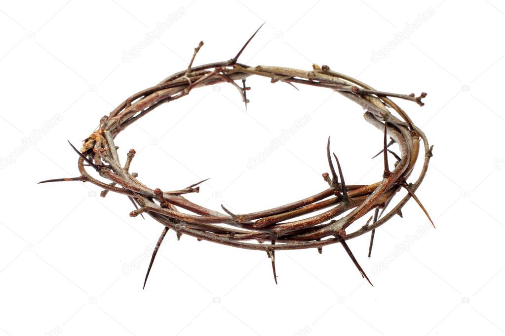 Crown of thorns Jesus Christ isolaten on white