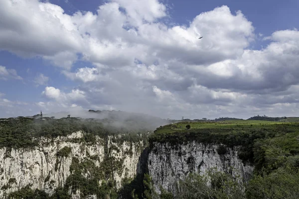 Naturschöner Nationalpark Brasilien Mit Schlucht Und Natürlichen Wasserfällen Den Bergen — Stockfoto