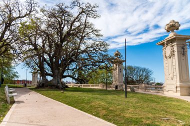 Montevideo sahilindeki şehir parkının yanında.