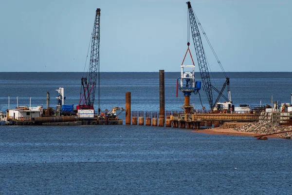 Baía Porto Montevideo Com Navios Carga — Fotografia de Stock