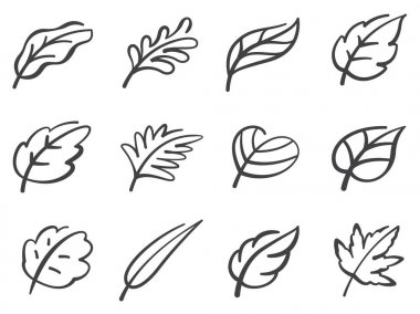 Yaprak simgesi seti.