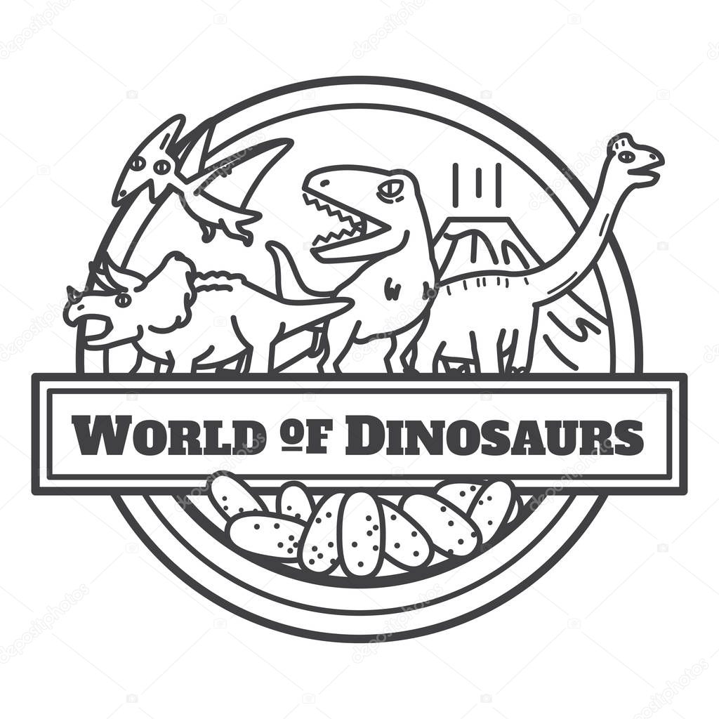 World of Dinosaurs logo vector.