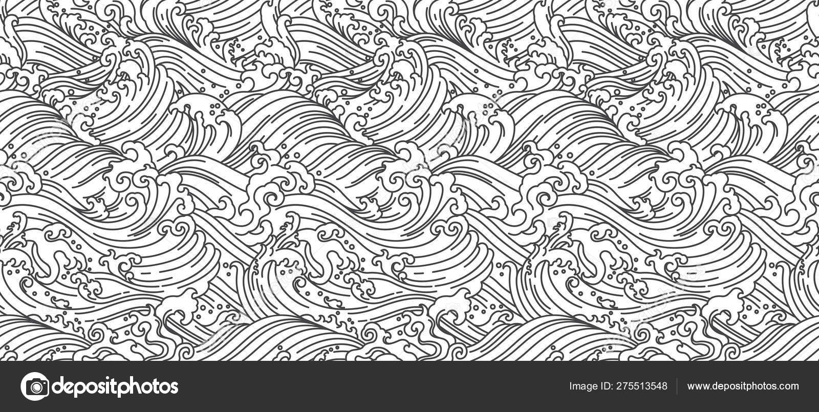 Japan oriental wave seamless wallpaper Stock Vector by ©gthd 275513548