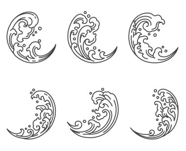 Su dalgası logosu Tay ve Çin tarzı