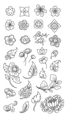 Çiçek ve yaprak çizgi klip sanatları.