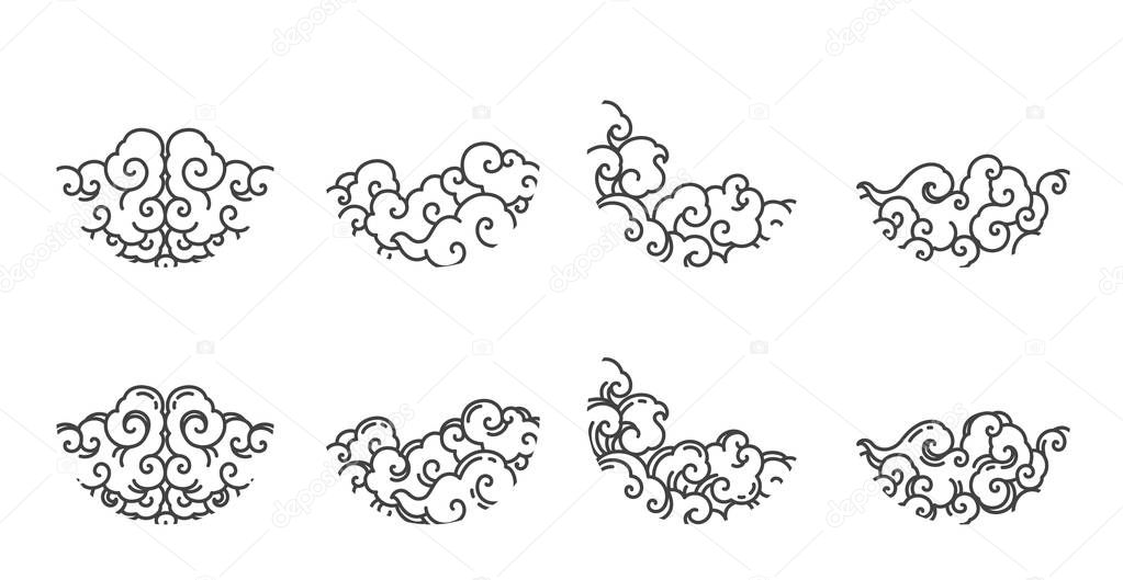 Traditional Chinese clouds element design set