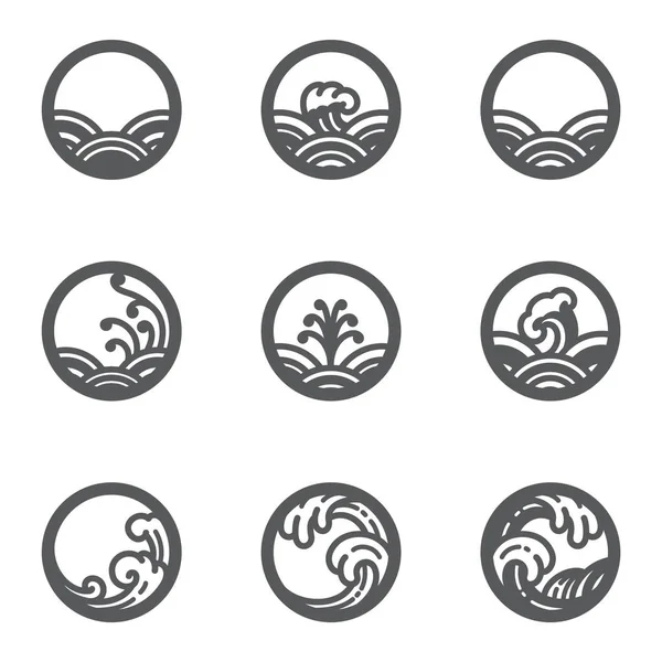 Conjunto Iconos Agua Diseño Forma Redonda Bueno Para Uso Como — Archivo Imágenes Vectoriales