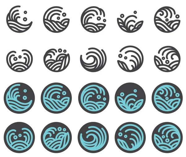 Diseño del logotipo de ola de agua vector conjunto — Archivo Imágenes Vectoriales