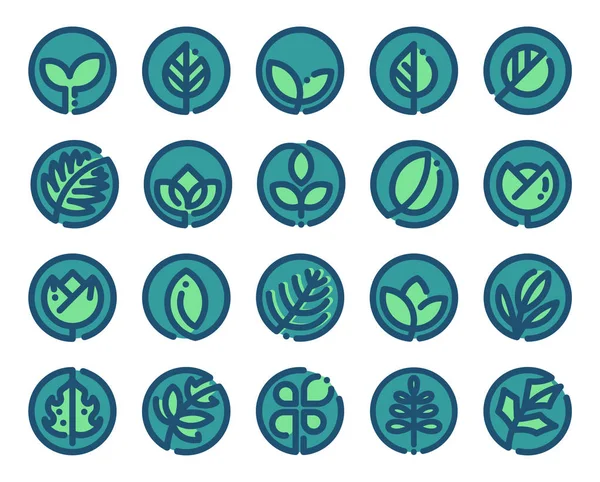 Набір векторного дизайну логотипу листя — стоковий вектор