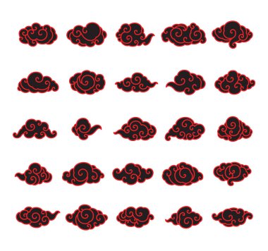 Bulutlar simgesi vektör seti.