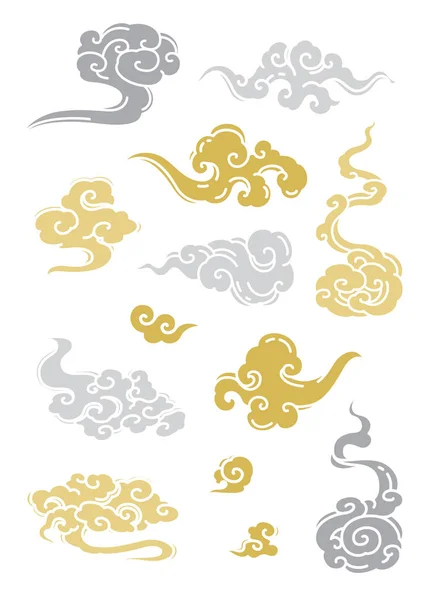 Традиційний векторний набір для китайських хмар — стоковий вектор