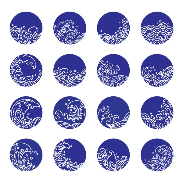 Japón onda vector conjunto — Archivo Imágenes Vectoriales