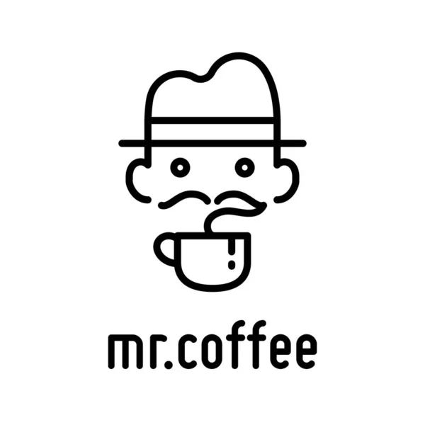 Kahve bardağı ve şapka hipster Logo vektör