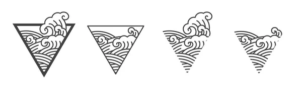 Océano oriental línea de onda illustration.Japan vector de onda — Archivo Imágenes Vectoriales