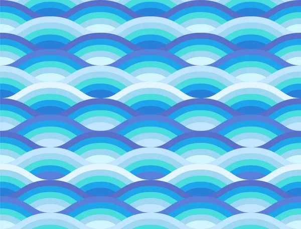 Water Wave Seamless Pattern Oriental Background Wallpaper Японский Тайский Китайский — стоковый вектор