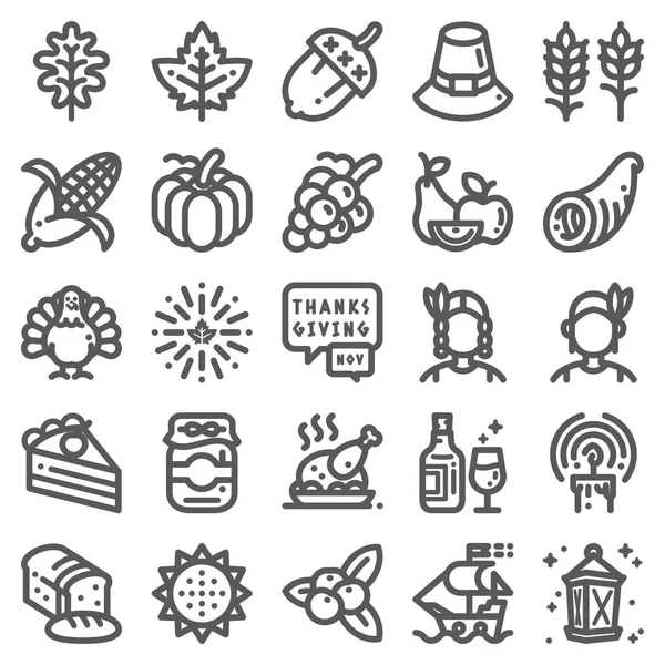 Set de iconos de Acción de Gracias — Archivo Imágenes Vectoriales