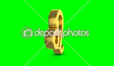 Altın burç Leo. Zodyak leo video Intro veya burç video için video görüntüleri. Yeşil zemin üzerine altın işareti