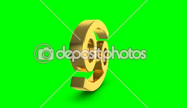 Altın burç kanser. Video Intro veya burç video için video görüntüleri zodyak kanser. Yeşil zemin üzerine altın işareti