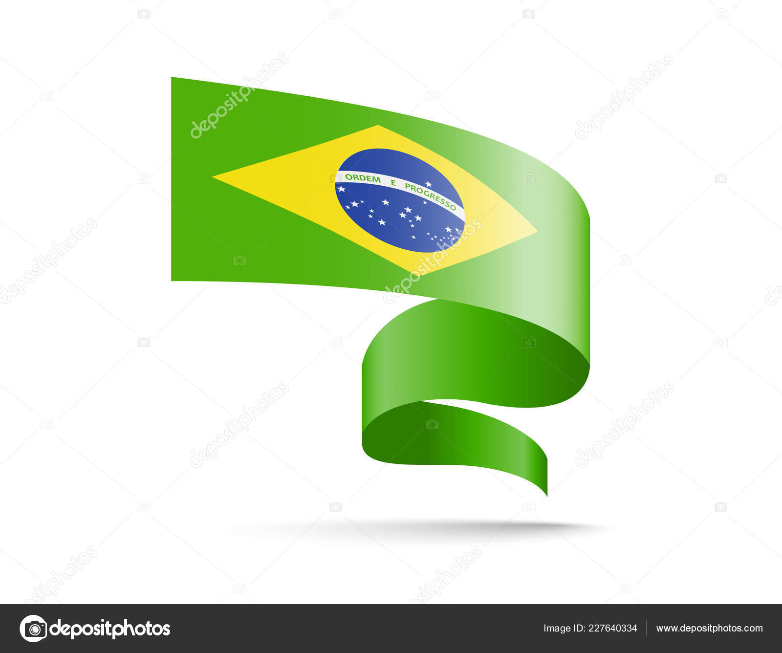 Bandeira Brasil Forma Fitas Ondulantes Ilustração Vetorial Sobre Fundo  Branco imagem vetorial de gt29© 227640334
