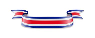 Kosta Rika bayrak dalga şerit şeklinde. Vektör çizim.