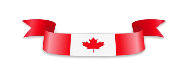 Flag Canada Form Wave Ribbon Vector Illustration — Stock Vector